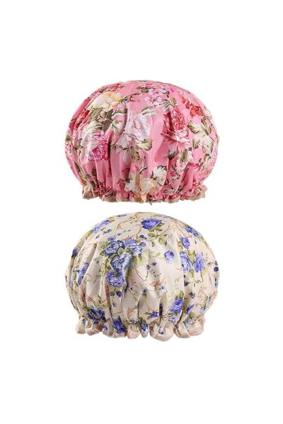 Generic Reusable Shower Cap to Keep Hairstyles and Hair from Wetting 3 Pieces Random Color