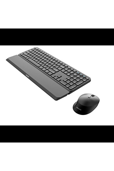 Philips Spt6607b, Siyah, Türkçe Q, 2.4ghz Ve Bluetooth Kablosuz, Bilek Destekli, Multimedya Klavye M