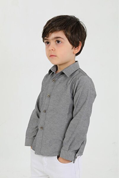 PİERLES Classic children's anthracite long sleeve shirt