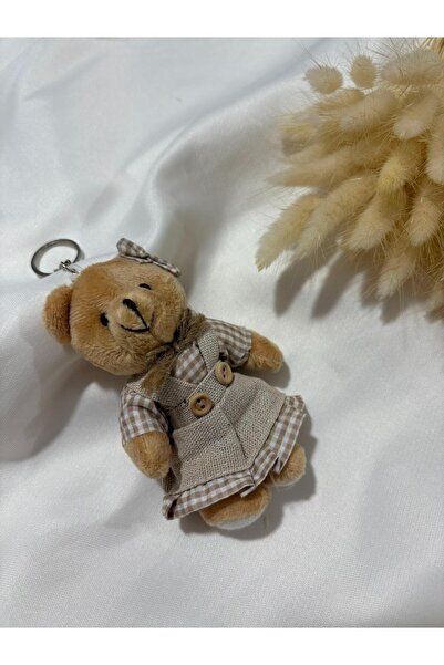 NaturessCo Peluş elbiseli ayıcık anahtarlık kapı süsü süsleme