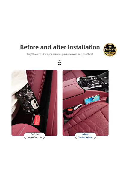 TRAKMATS %100 YÜKSEK KALİTE Nissan Navara 2005-2013 Auto Seat Edge Gap Eliminator Burgundy