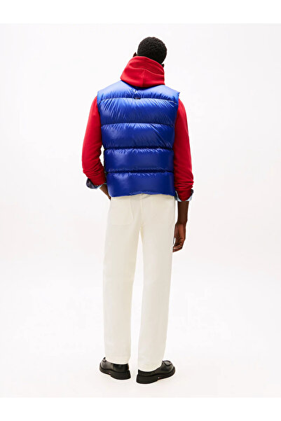 Tommy Hilfiger Erkek Dik Yaka Kolsuz Şişme Fermuar Kapama Mavi Yelek MW0MW41514-D03