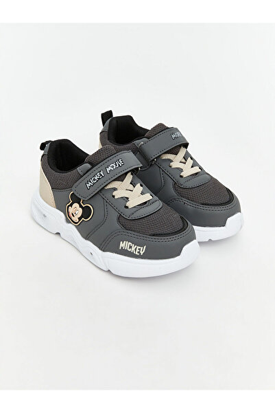 LC Waikiki حذاء رياضي LCW STEPS أنثراسايت ميكي ماوس مطبوع للفتيات الصغيرات