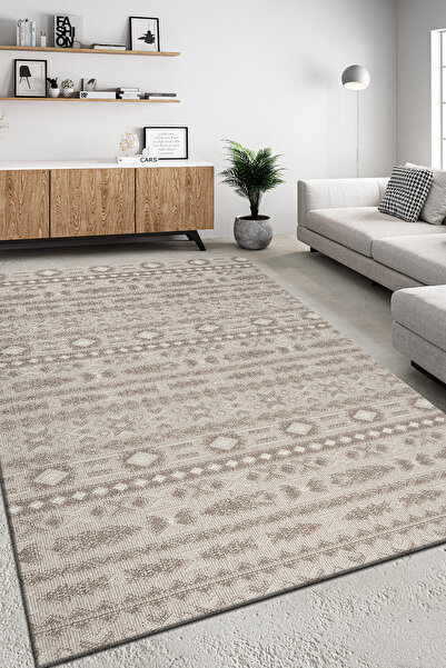 NARVEN HOME Dekoratif Loop Sisal,Tozumaz Leke tutmaz.DokumaTaban Modern KAHVE...
