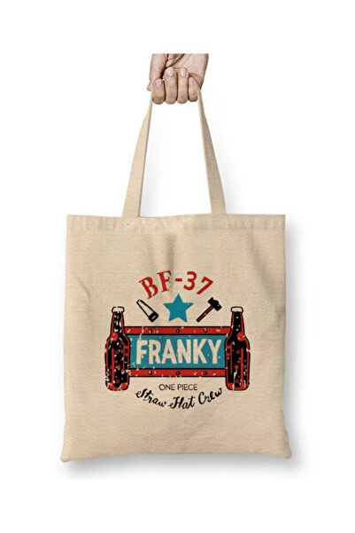 Toyaso One Piece Franky Біла тканинна сумка з довгими ручками Сумка для покупок Сумка для пляжу