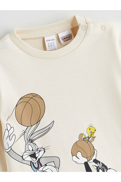 LC Waikiki LCW baby Bisiklet Yaka Looney Tunes Baskılı Erkek Bebek Pijama Takımı