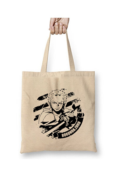Toyaso One Piece Roronoa Zoro Біла тканинна сумка з довгими ручками Сумка для покупок Сумка для пляжу