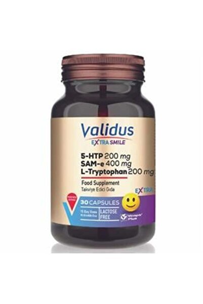 Validus Extra Smile 5HTP 200 mg + L-Tryptophan 200 mg + Sam 400 mg 30 Kapsül