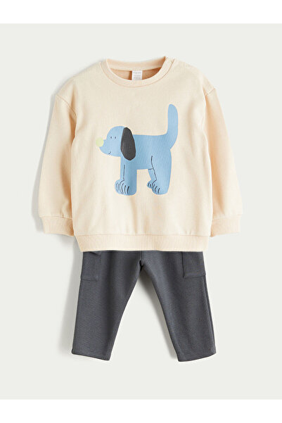 LC Waikiki Bisiklet Yaka Erkek Bebek Sweatshirt ve Pantolon