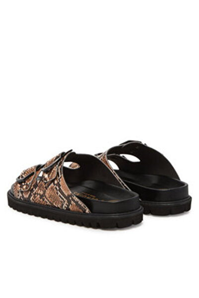 Genuins Γυναικείες σαγιονάρες καφέ GENUINS-G106282 CAMEL