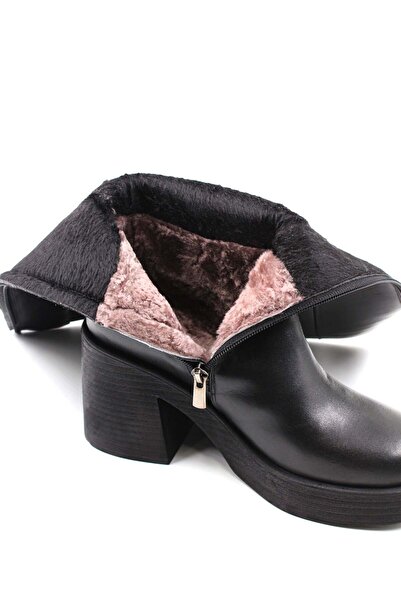 FAST STEP Hakiki Deri Kürklü Kadın Klasik Çizme 217YZA660-03