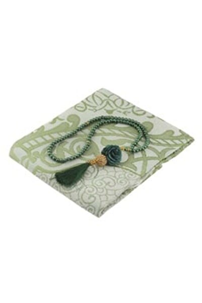 MAPLE LEAF Islamic Prayer Mat and Tasbeeh Gift Set 63x120cm Green