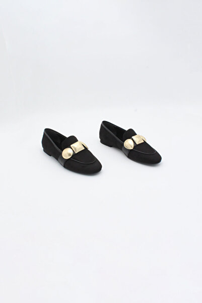 ENDİCAN 096 01002-1 Kadın Oxford Ayakkabı Battal SIYAH SUET