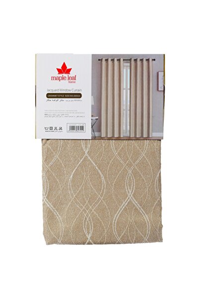 MAPLE LEAF Home Jacquard Window Curtain 140 x 260cm Taupe