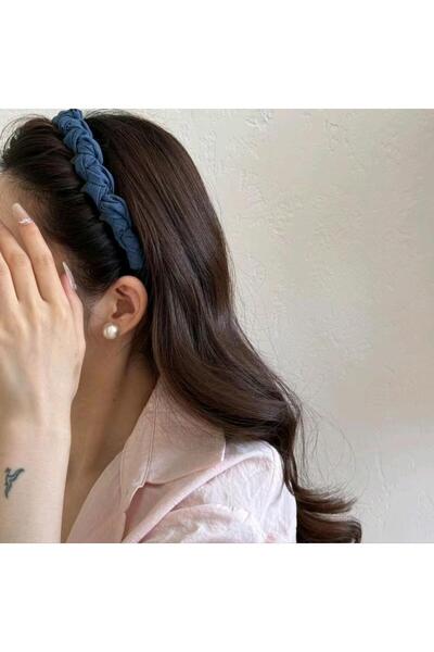 REBORN DESIGN Kot Kumaş Dolamalı Koyu Mavi Renk Köpek Balığı Dişli Kemik Taç