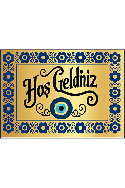 sıradışıhediyem لافتة ترحيب معدنية مقاس 20×30 سم مع شريط لاصق على الجانبين.