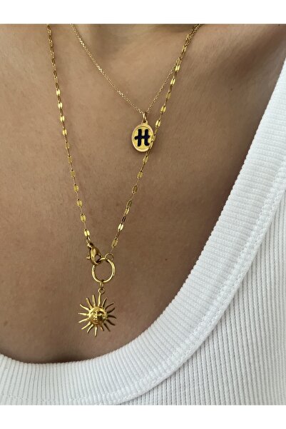 Hoop jewelery çelik güneş uçlu kolye