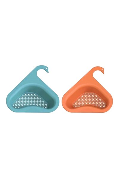 OEM Set 2 strainers for vegetables for sink, Orange/Turquoise