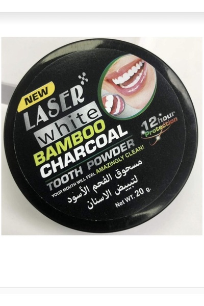 LASER WHITE ليزر وايت مسحوق بودرة الفحم 20 جم تبييض أسنان 3503