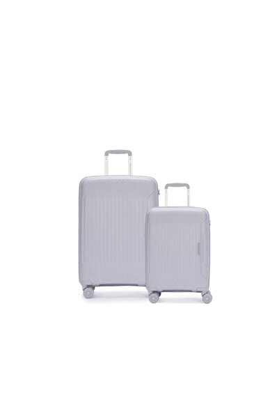 United Colors of Benetton UNİSEX BÜYÜK ve ORTA BOY AÇIK GRİ 2'Lİ VALİZ SET 14BNT8001