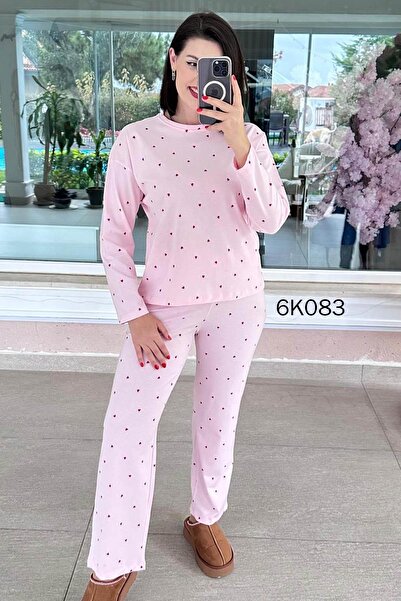 İnce Topuk 100% Cotton Pajama Set 6K083