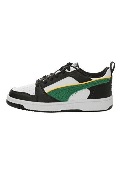 Puma Rebound V6 Lo Super Jr-White-Green-Black Children's Shoes-White