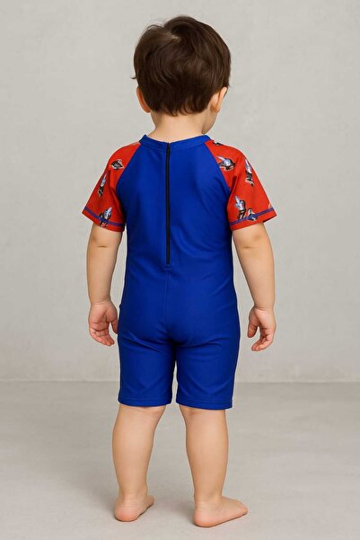 Candle Ultraman Printed Boys' Hooded Swimsuit