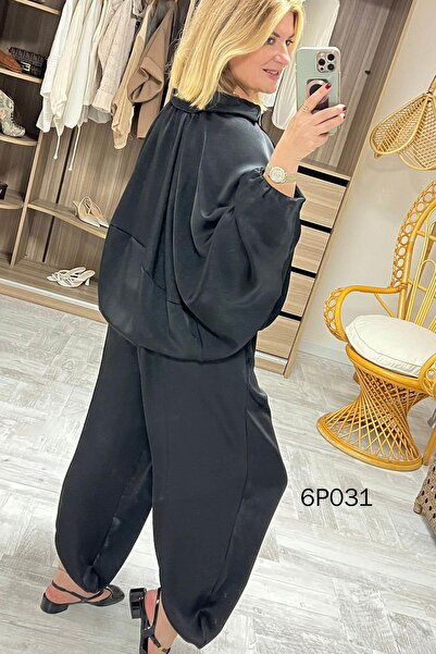 İnce Topuk Prive Casual Satin Set 6P031