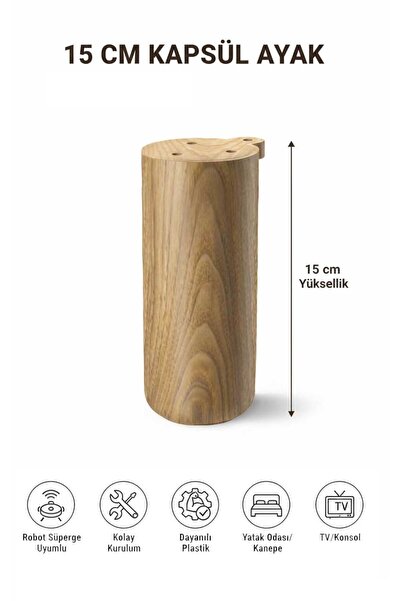 İMT AKSESUAR Kapsül Bohem 15 cm Açık Kubik Ceviz Mobilya Kanepe Sehpa Tv Ünit...