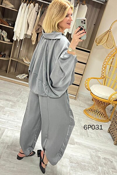 İnce Topuk Prive Casual Satin Set 6P031