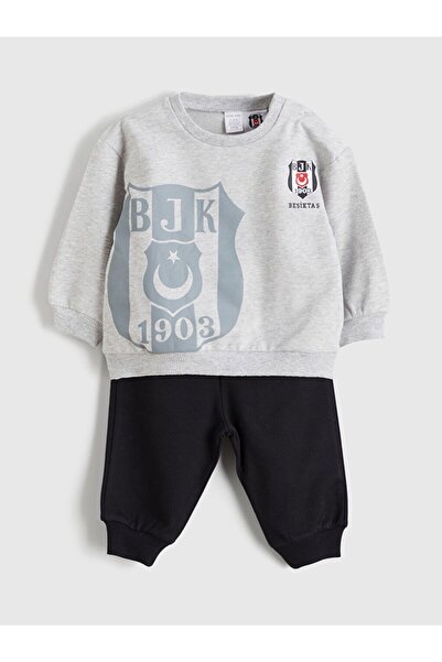 LC Waikiki LCW baby Beşiktaş Baskılı Erkek Çocuk Sweatshirt ve Eşofman Alt 2'li
