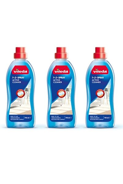 Vileda Soluție lichidă de curățare a podelelor cu 1-2 spray-uri, pachet de 3 sticle