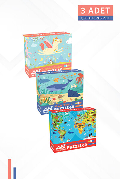Neverland 3 ADET 60 PARÇA - UNICORN RÜYASI VE OKYANUS ARKADAŞLARI VE DÜNYAYI ...