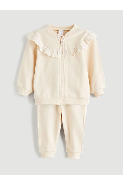 LC Waikiki Lcw Baby Baby Girl Cardigan and Pants 2-Piece Set