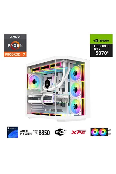 ETERNAL POWER RYZEN 7 9800X3D 32GB DDR5 1TB M.2 RTX 5070Tİ B850 WIFI 750W 240M