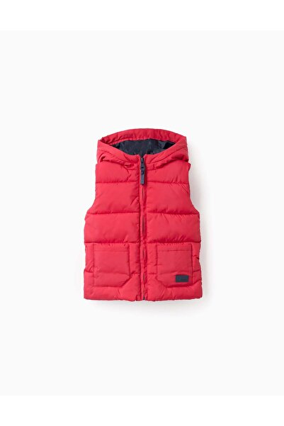 Ziddy Hooded Padded Gilet for Baby Boys, Red