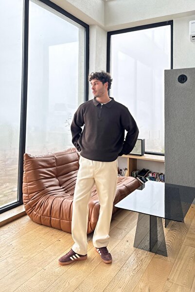 Flaw Wear Half Zip Knit Sweater