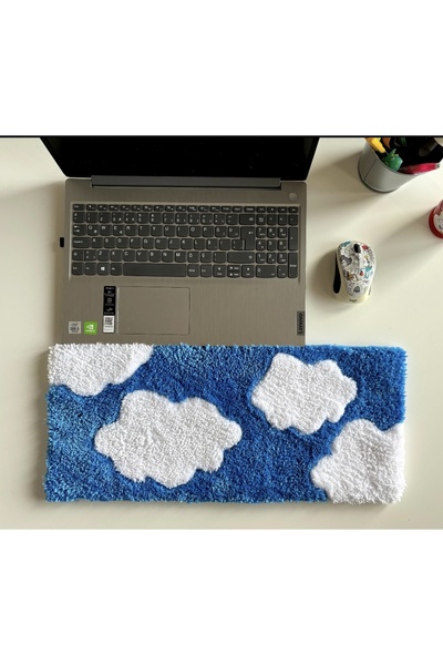 MOD10 Dekoratif Tafting Halı 45x15 cm – Masaüstü ve Klavye Halısı El Yapımı