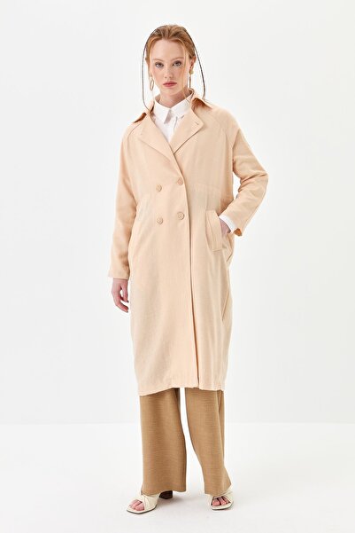 Nihan Keten Trençkot Bej