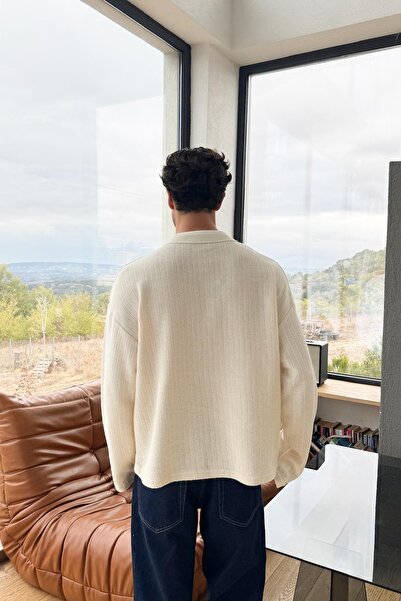 Flaw Wear Polo Neck Knitted Sweatshirt