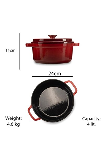 OEM Enameled Cast Iron Pot, 22 cm diameter, 3 L capacity