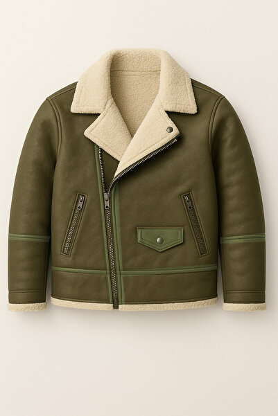 Fiyesmen kürklü suni deri erkek mont -1119-