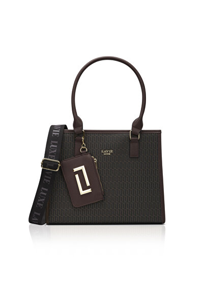 Lavie Luxe حقيبة يد نسائية متوسطة الحجم Mono Quad25 (شوكولاتة)