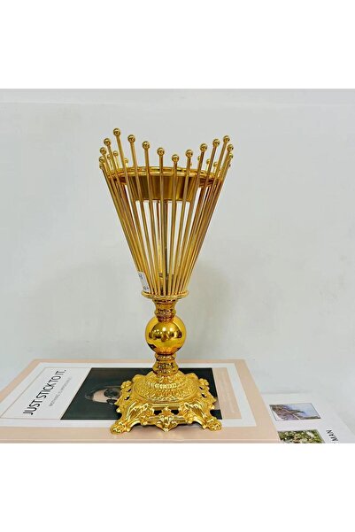 MAPLE LEAF Metal Incense Charcoal Burner 11x24cm Gold