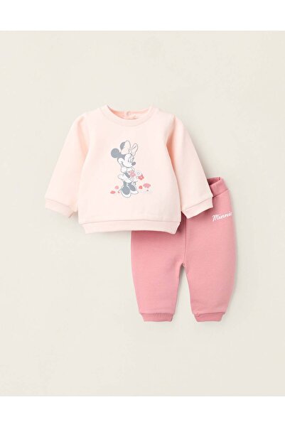 Ziddy Brushed Sweatshirt + Trousers for Newborns 'Minnie', Pink