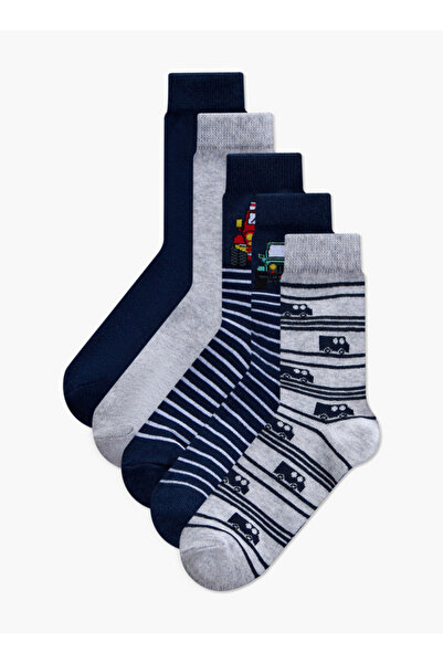 Juniors Boys Assorted Crew Length Socks - Set of 5