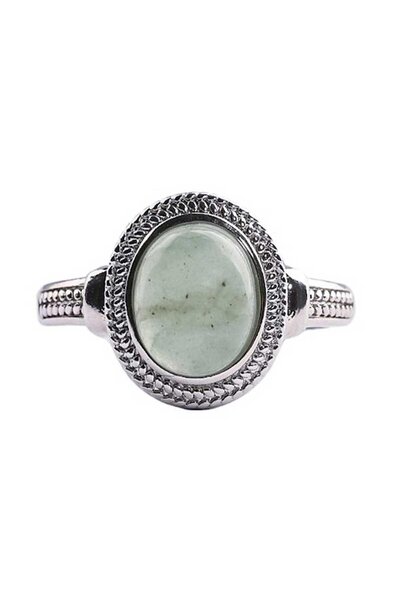 Zeynep Büyükbay Aventurine Large Solitaire Adjustable Ring