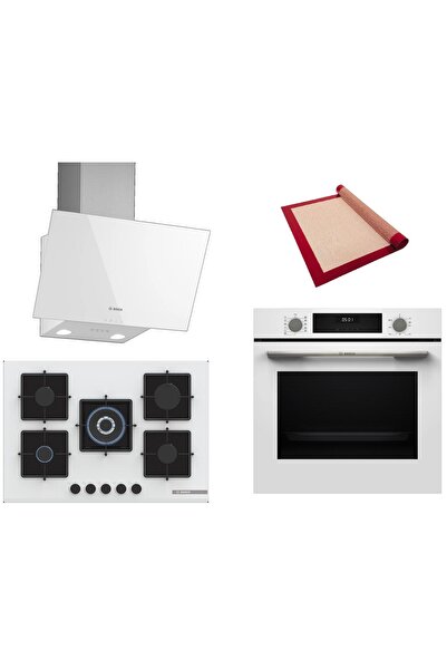 Bosch Beyaz 3 lü Ankastre Set (HUA717BV0T-PNQ7B2P30O-DWK63PJ20T) Buhar Destek...