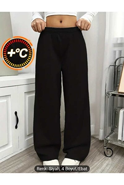 BERYY MODA Μαύρο γυναικείο φαρδύ αθλητικό ρούχο μεγάλου μεγέθους, υψηλής ποιό...