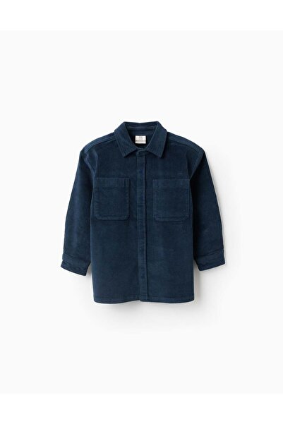 Ziddy Corduroy Overshirt for Boys, Dark Blue